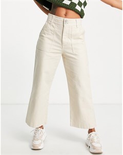 Бежевые брюки с широкими штанинами в утилитарном стиле Tommy jeans
