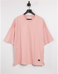 Розовая oversized футболка Bershka