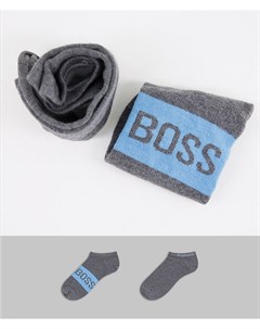 Набор из 2 пар серых носков для кроссовок с крупным логотипом BOSS Boss bodywear