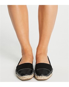 Черные эспадрильи для широкой стопы с вставкой на носке Joy Asos design