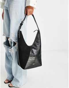 Черная сумка портфель с отделением и логотипом Steve madden