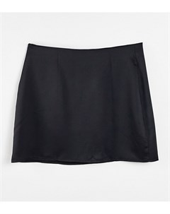 Черная атласная юбка с разрезом Asyou