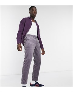 Фиолетовые узкие вельветовые брюки с эластичным поясом Asos design