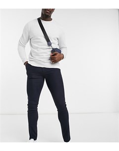 Темно синие зауженные брюки Tall Asos design