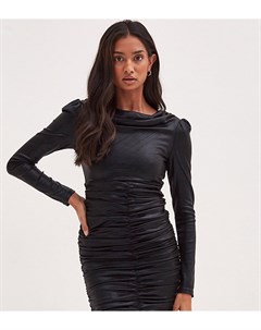 Черное присборенное платье мини 4th & reckless tall