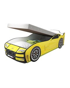 Кровать машина карлсон турбо с подъемным механизмом желтый 75x48x178 см Magic cars