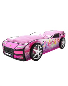 Кровать машина карлсон турбо фея с объемными колесами розовый 85x48x178 см Magic cars