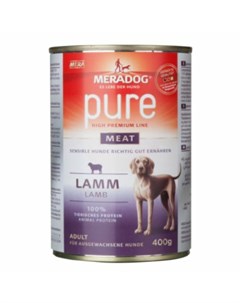 Влажный корм Pure для взрослых собак с бараниной в консервах 0 4 кг Meradog