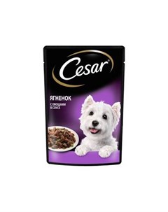Влажный корм для взрослых собак с ягненком и овощами в соусе 85 гр Cesar