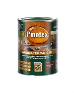 Масло деревозащитное Wood Terrace Oil для террас и садовой мебели тик 1 л Pinotex