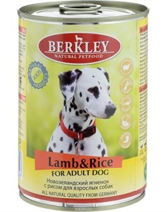 Консервы для собак 400 г 400 г Ягненок с рисом Berkley