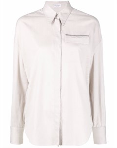 Полосатая рубашка с нагрудным карманом Brunello cucinelli