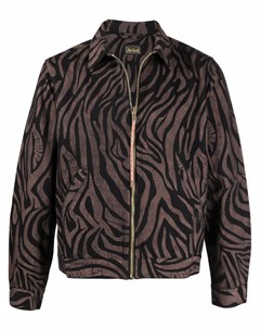Джинсовая куртка на молнии с тигровым принтом Aries