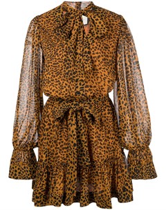 Платье с оборками и леопардовым принтом Alexis