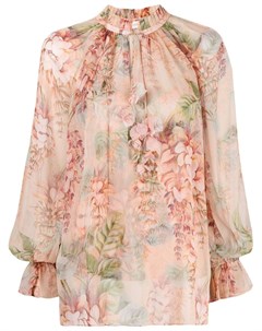 Блузка с цветочным принтом и оборками Zimmermann