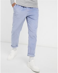 Узкие брюки из вельвета в рубчик пыльно голубого цвета Asos design