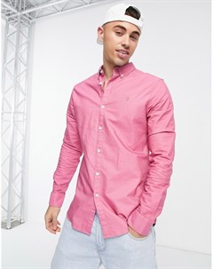 Розовая приталенная рубашка с длинными рукавами Farah