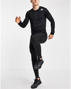 Черные тайтсы для бега с логотипом в тон adidas Running Adidas performance