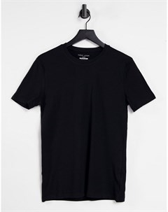 Черная обтягивающая футболка New look