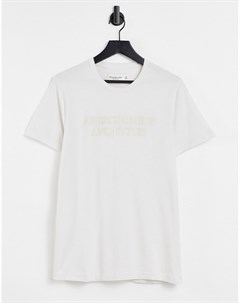 Светло коричневая футболка из технологической ткани с логотипом спереди в тон Abercrombie & fitch