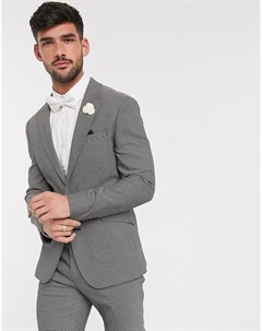 Черно белый фактурный приталенный пиджак wedding Asos design