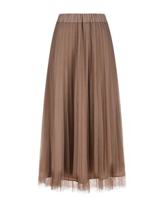 Плиссированная юбка миди бежевого цвета Parosh