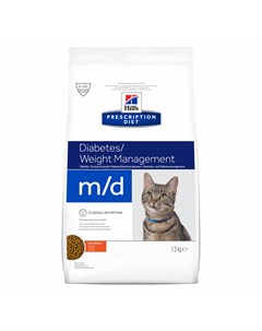 Корм m d Diabetes сухой диетический для кошек при сахарном диабете с курицей 1 5 кг Hill's prescription diet