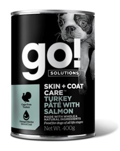 Консервы GO Solutions Skin Coat Turkey Pate with Salmon DF с индейкой и лососем для собак всех возра Go! natural holistic