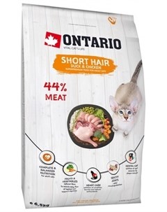 Сухой корм Cat Shorthair с курицей и уткой для короткошерстных кошек 2 кг Курица и утка Ontario