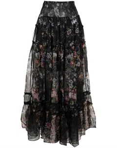 Шелковая юбка с завышенной талией и цветочным принтом Camilla