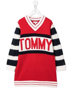 Трикотажное платье с логотипом Tommy hilfiger junior