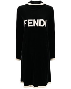 Платье 1990 х годов с капюшоном и нашивкой логотипом Fendi pre-owned