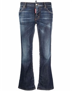 Укороченные расклешенные джинсы с эффектом потертости Dsquared2