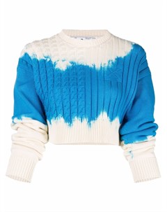 Укороченный свитер фактурной вязки Off-white