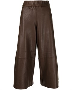 Укороченные кожаные брюки палаццо Sprwmn