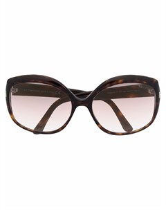 Солнцезащитные очки в круглой оправе черепаховой расцветки Tom ford eyewear