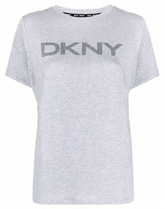 Меланжевая футболка с логотипом Dkny