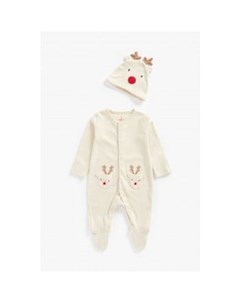 Комбинезон Олененок и шапочка в комплекте бежевый Mothercare