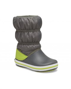 Сапоги детские Kids Crocband Winter Boot Slate Grey Lime Punch Crocs