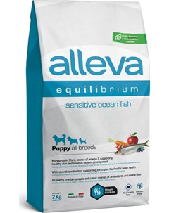 Сухой корм Equilibrium Sensitive Ocean Fish Puppy All Breeds с океанической рыбой для щенков 2 кг Ок Alleva