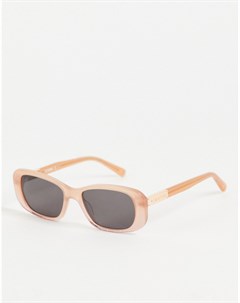 Прямоугольные солнцезащитные очки в небольшой оправе персикового цвета Moschino