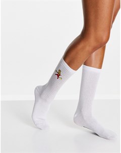 Длинные носки в рубчик с вышивкой в виде Барта Simpsons Asos design