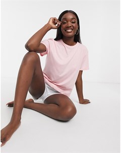 Розовая пижамная футболка из трикотажа mix match Asos design