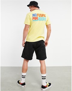 Желтая футболка с принтом No Future For Apathy Obey