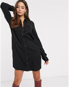 Черное платье рубашка Vero moda