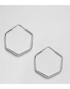 Шестиугольные серьги кольца диаметром 30 мм из стерлингового серебра Kingsley ryan