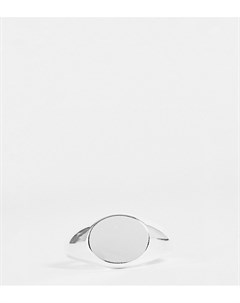 Эксклюзивное посеребренное овальное кольцо печатка Orelia