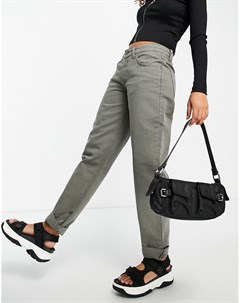 Серые выбеленные прямые брюки в стиле 90 х с заниженной талией Asos design