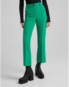 Ярко зеленые классические брюки прямого кроя Bershka