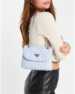 Голубая сумка мини на плечо с объемной подкладкой Эго